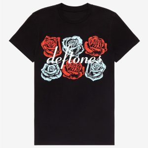 Deftones Merch Deftones Red & Blue Roses T-Shirt