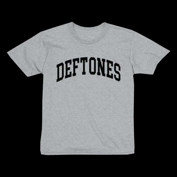 Deftones Merch Gray Collegiate Logo T-Shirt