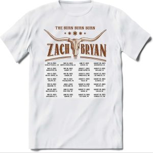 Zach Bryan Merch Burn Burn Burn White T-Shirt