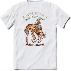 Zach Bryan Merch Burn Burn Burn White T-Shirt