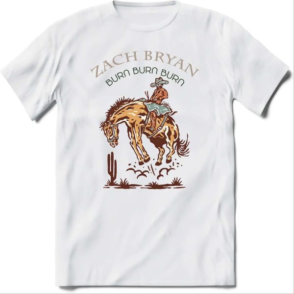 Zach Bryan Merch Burn Burn Burn White T-Shirt