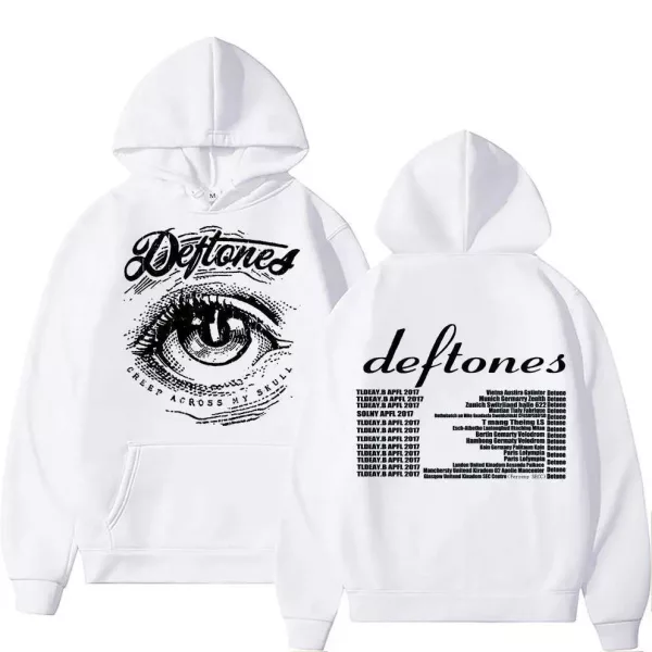 Deftones Merch Deftones Across My Skull White Hoodie