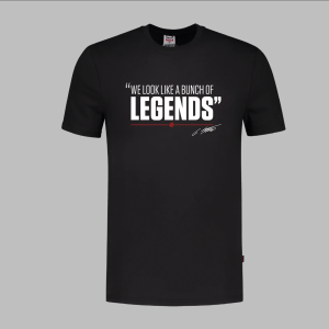 Haas F1 Merch We Look Like A Bunch Of Legends Quote Black T-Shirt